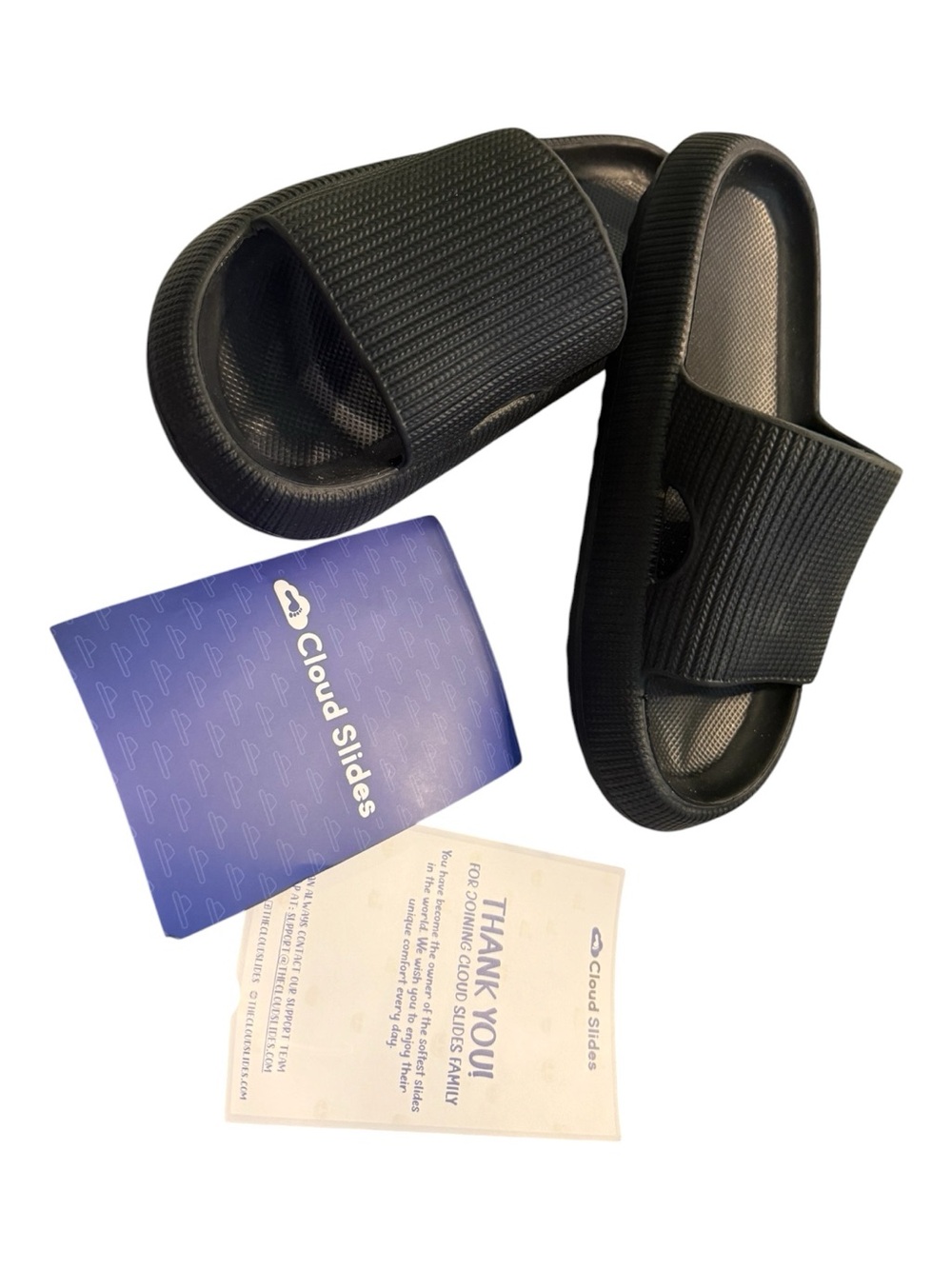 Women's Black Slide Sandals with Cushioned Footbed The Cloudies